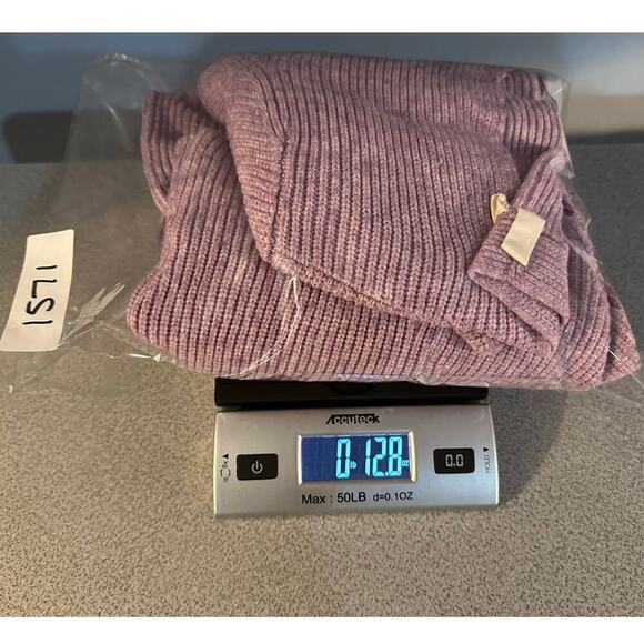 Moth Anthropologie Sz L Lavender Tie Front V-Neck Ribbed Sweater Rayon Soft Cozy - Picture 9 of 9